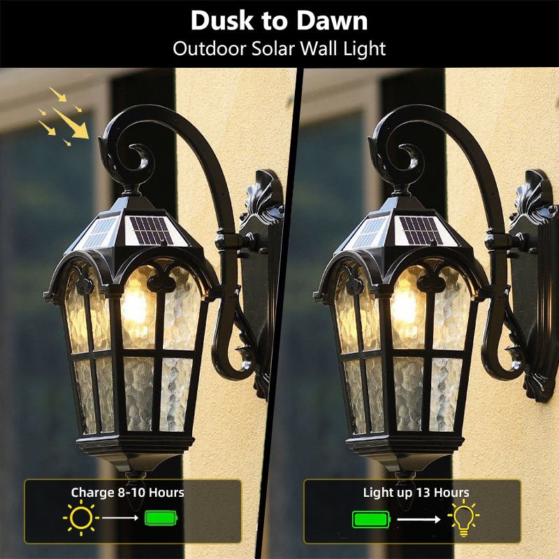 Outdoor Vintage Solar Wall Light with Remote Control – Luxe Lighting