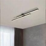 Modern Aluminium Semi Flush Mount LED Ceiling Light, close-up detail – Luxe Lighting
