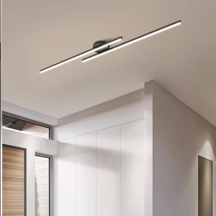 Modern Aluminium Semi Flush Mount LED Ceiling Light, alternative view – Luxe Lighting
