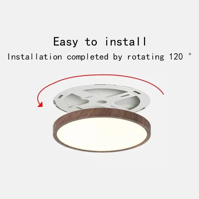 Modern Circular Ultrathin Wooden LED Ceiling Light Fixture – Luxe Lighting
