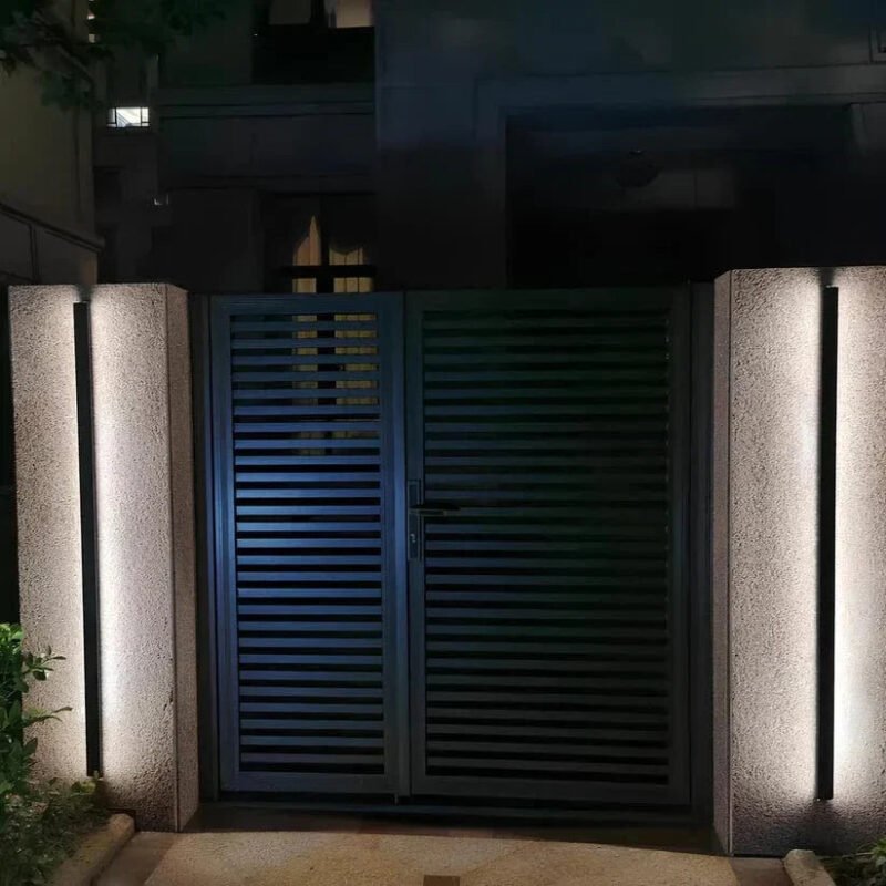 Aluminium Backlit Modern Outdoor Wall Sconce – Luxe Lighting