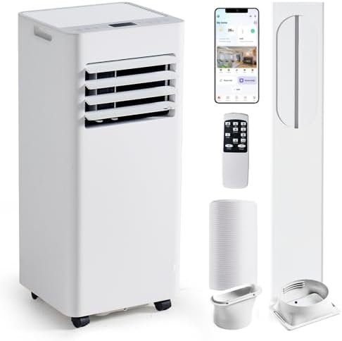 9000 BTU Portable Air Conditioner with WiFi Control, 4-in-1 Cooling, Dehumidifier, Fan & Sleep Mode, Remote Control, 24-