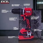 Excel 18V 5 Piece Power Tool Kit with 2 x 4.0Ah Batteries &amp - view 3