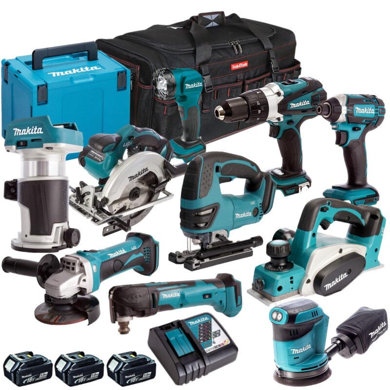 18V 10 Piece Power Tool Kit with 3 x 5.0Ah Battery &amp
