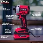 Excel 18V 5 Piece Power Tool Kit with 2 x 4.0Ah Batteries &amp - view 5