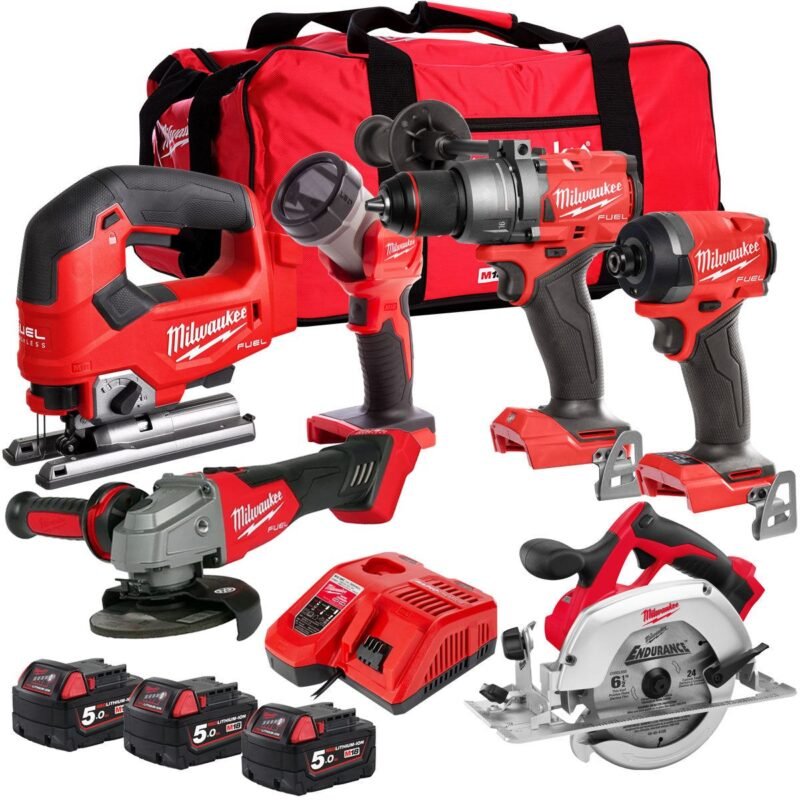 M18FPP6T3-503B 18V 6 Piece Tool Kit with 3 x 5.0Ah Battery &amp