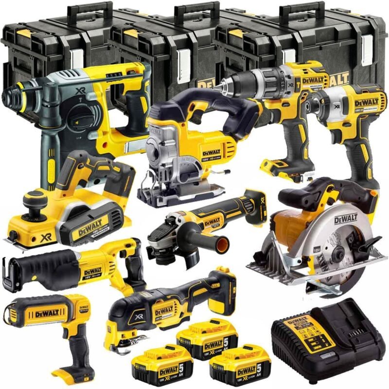 DCKT4T10P4 18V XR 10 Piece Power Tool Kit with 3 x 5.0Ah Batteries &amp